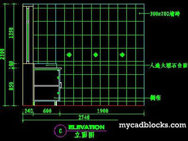 Kitchen CAD plane and elevation 83